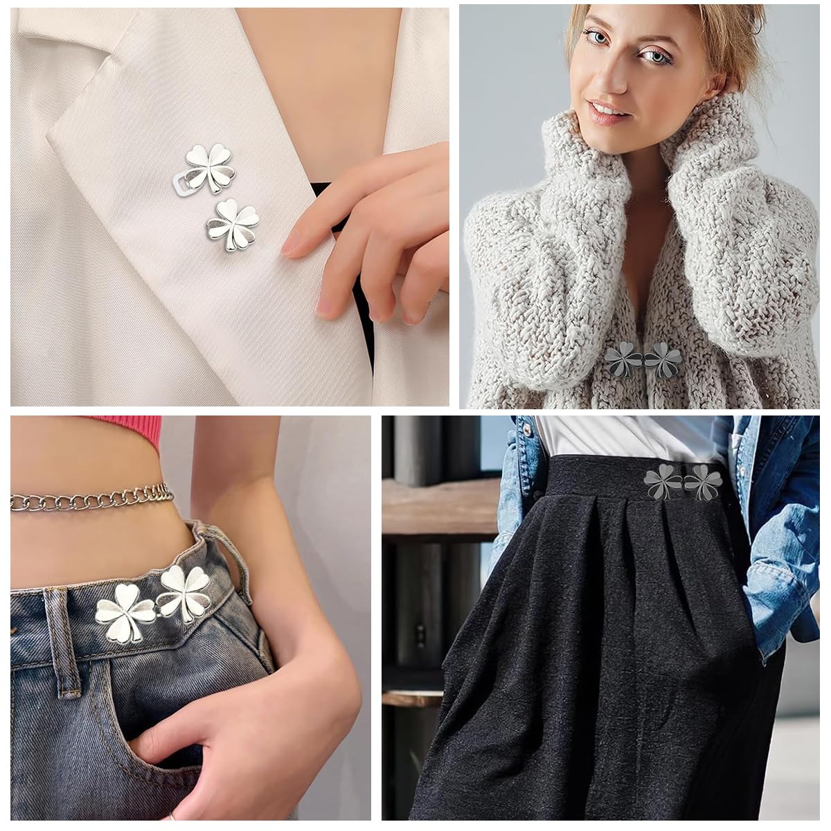 SANNIDHI Adjustable Waist Buckle for Pants featuring Detachable Pin Buttons | 2 Pairs