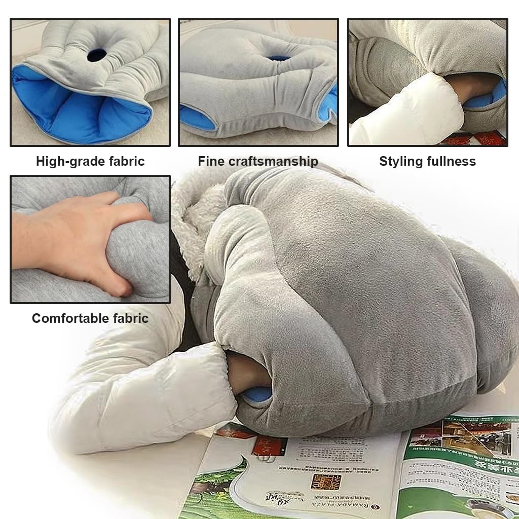 HANNEA Travel Pillow for Neck and Head Support on Plane Car and Office Desk | Comfortable Rest