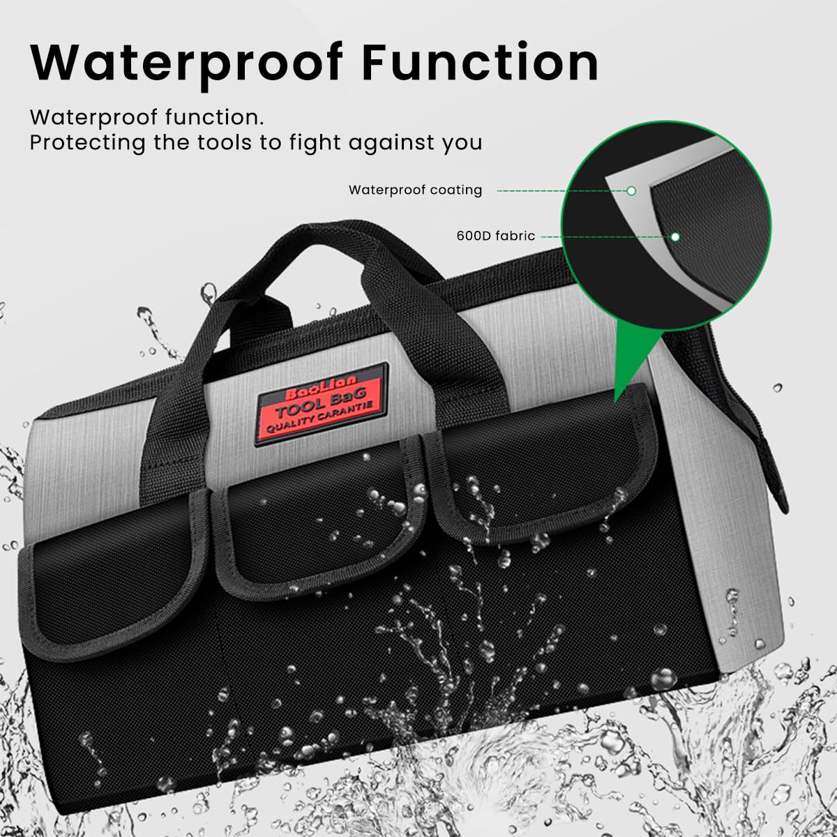 Serplex Tool Bag for Professionals with Wide Mouth and 40x22x25cm Capacity | 1680D Oxford Fabric