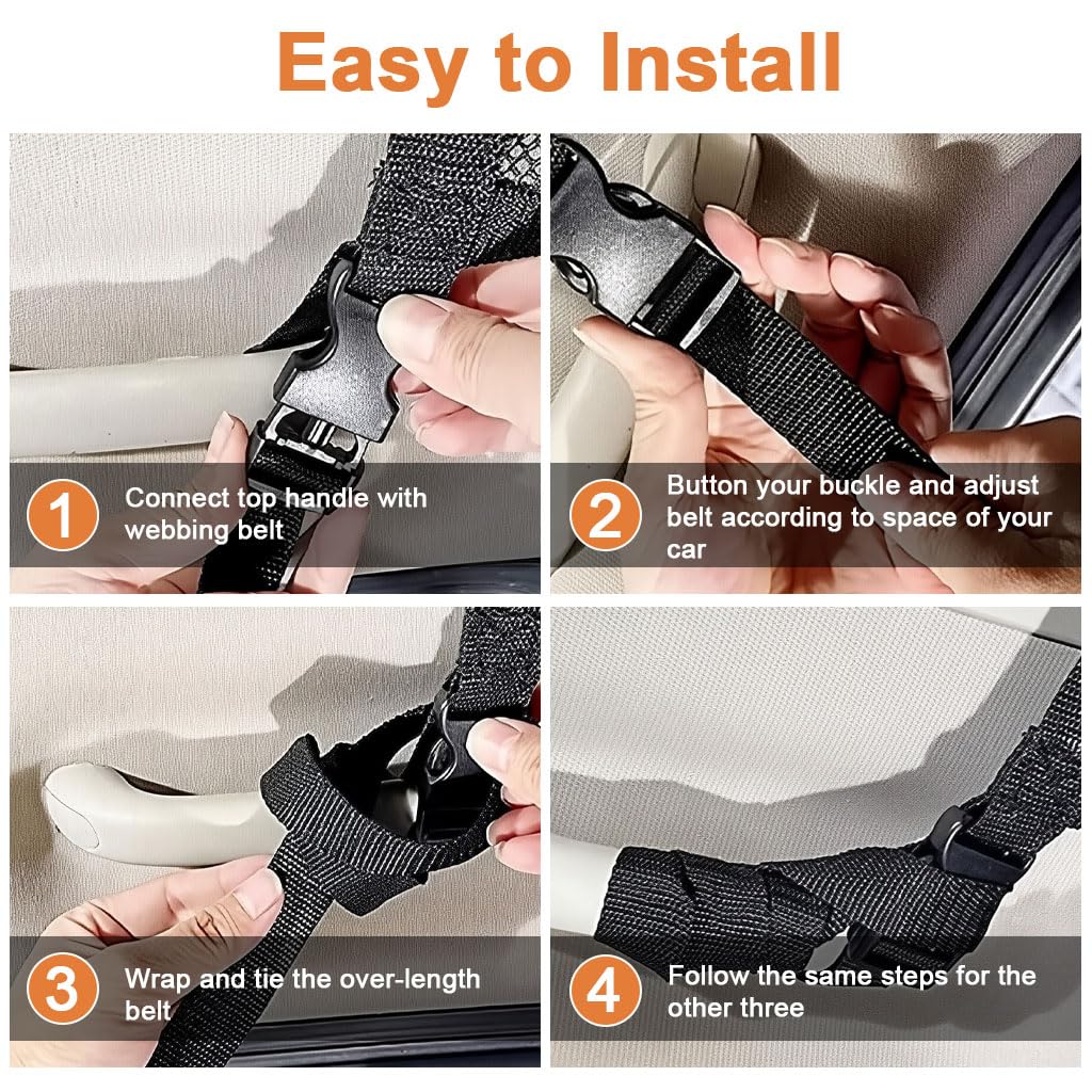 STHIRA Car Luggage Carrier Roof Organizer 21.6x31.5 in with Double Layer Mesh | Quick‑Release Straps for SUVs and Cars