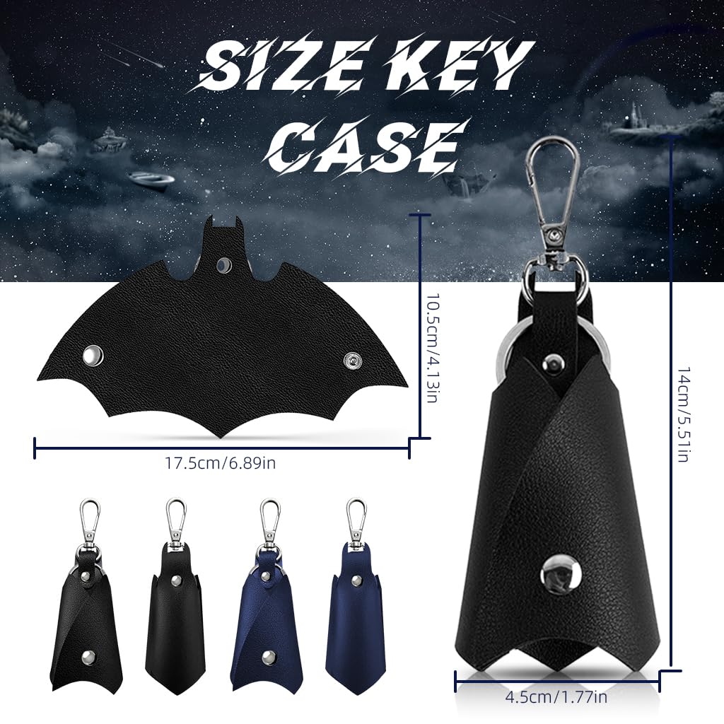 STHIRA Batman Leather Keychain for Cars with Quick Release Buckle and Metal Hardware | PU Sheath Design