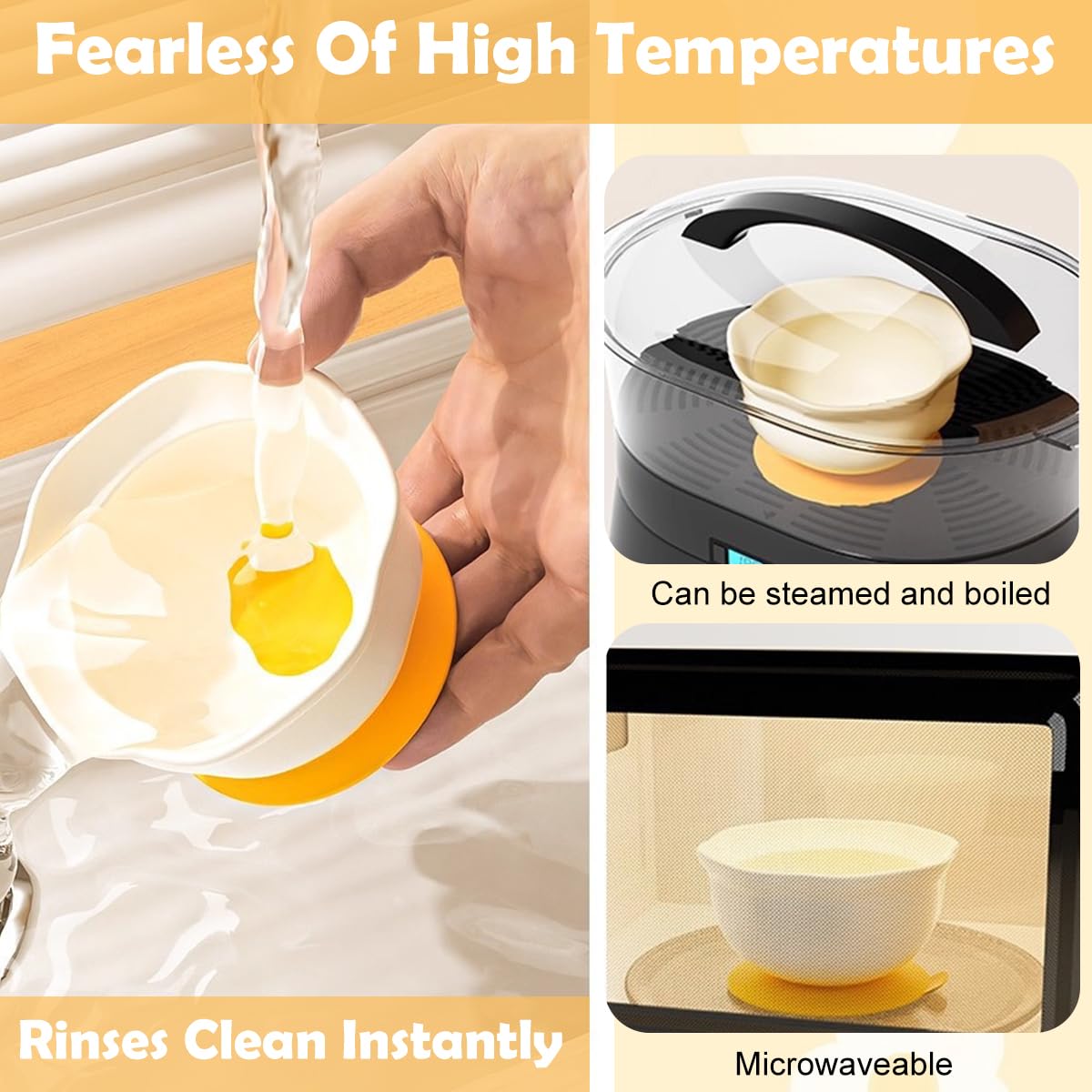 SNOWIE SOFT Baby Feeding Set for Self Feeding with 3Pcs Suction Cup Bowl and PPSU Utensils
