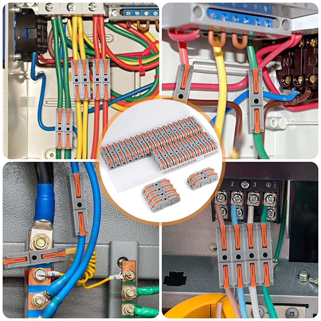 Serplex® Wire Connector, 34Pcs Universal Connection Terminals, Circuit Inline Splices Electric Connectors, SPL-1 Clamp with Actuation Lever, 4 mm² Conductor Clamp, Quick & Freely Assemble
