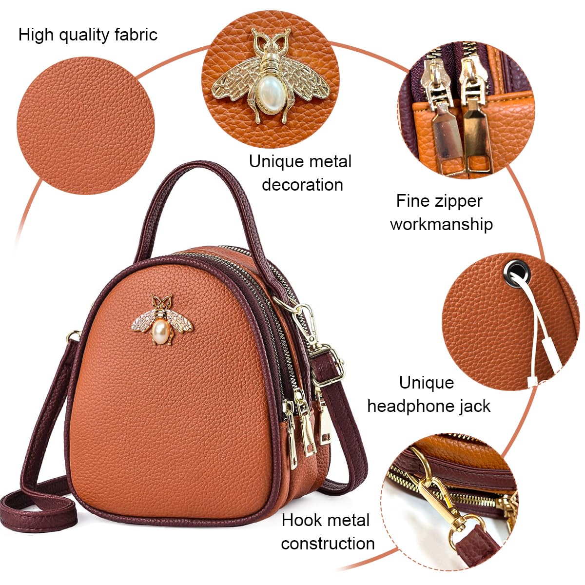 PALAY Sling Bag for Women 15 x 10 x 18.5 cm with Multi Layer Design and PU Leather | Crossbody Shoulder Bag for Travel and Daily Use