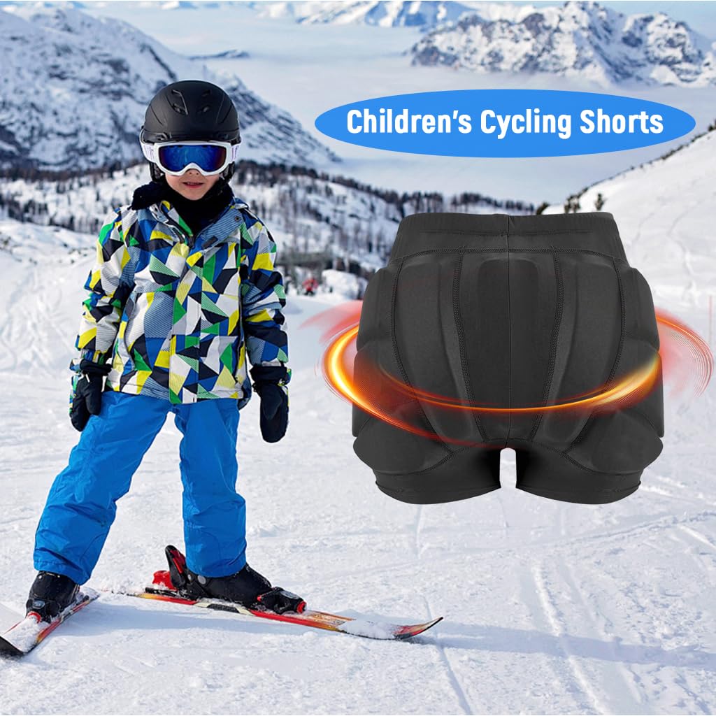 PROBEROS Kids Sports Shorts for Skiing and Cycling with 3D EVA Padding | 24-28 in Waist