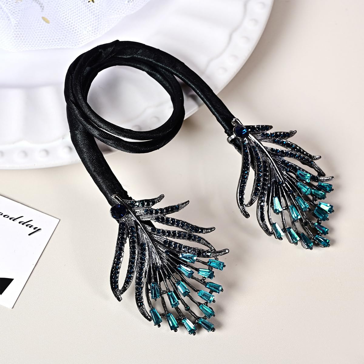 PALAY® Hair Bun Accessories for Women Girls Magic Bun Maker for Hair Bun Shaper Elegant Rhinestone Feather Hair Bun Clips for Women Daily, Party, Wedding