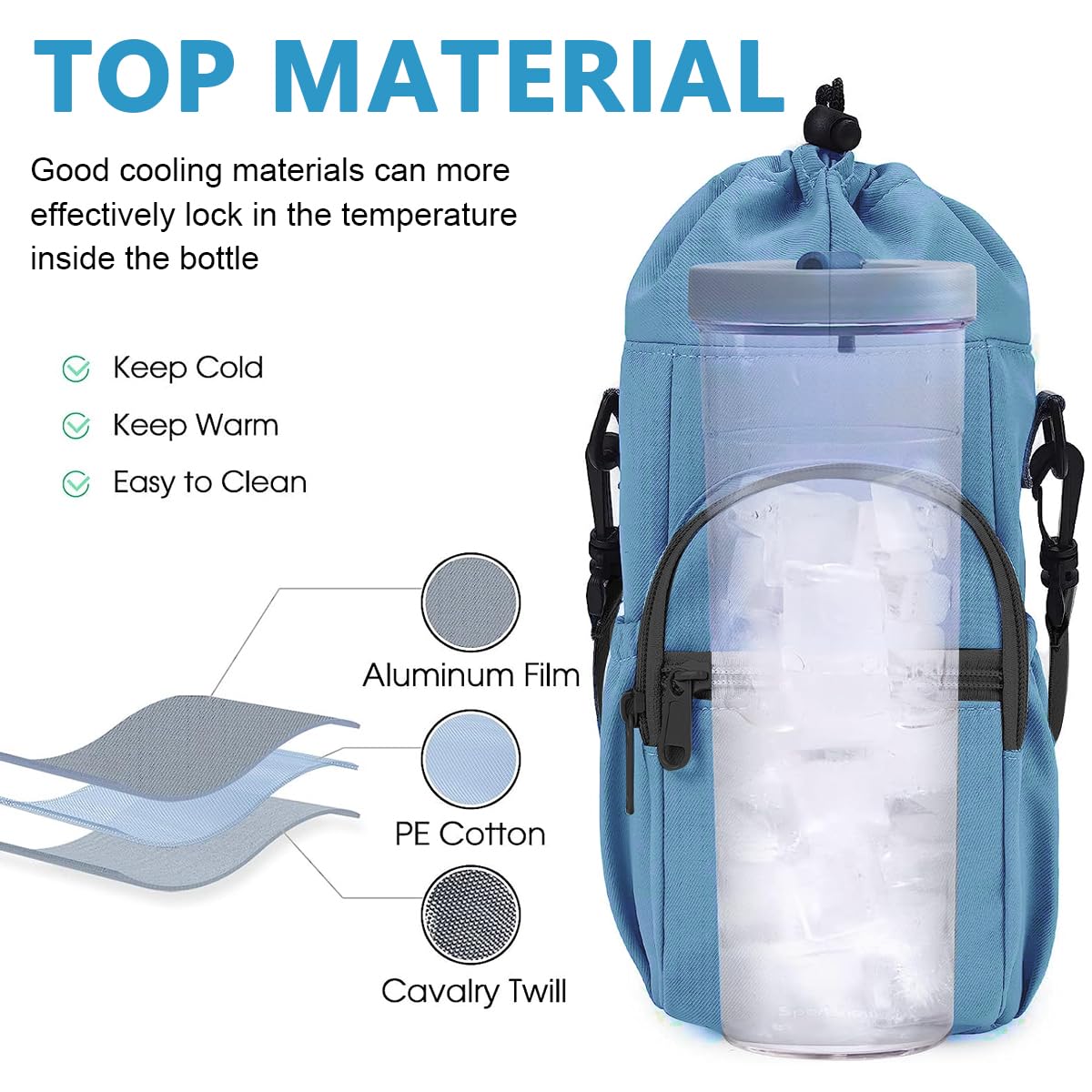 GUSTAVE Cross Body Sling Bag for Outdoor Use with 40oz Drawstring Pouch and Canvas Design