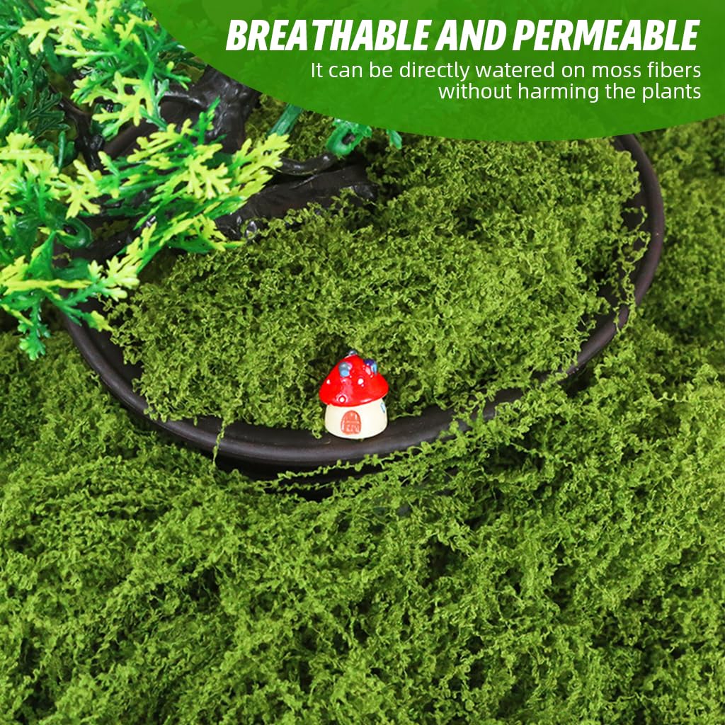 HASTHIP Artificial Moss for Planter Decoration and DIY Crafts featuring 100g Fresh Green Texture | Ideal for Terrariums and Fairy Gardens