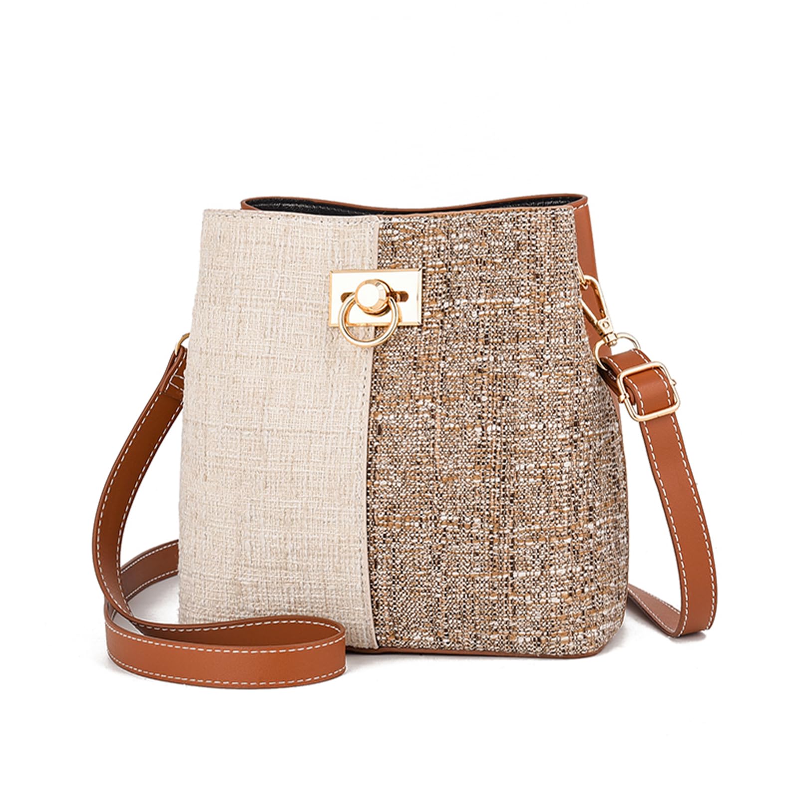 PALAY Tote Bag for Women 20.5x10x20.5 cm with Patchwork Design and Detachable Strap | PU Leather Shoulder Satchel