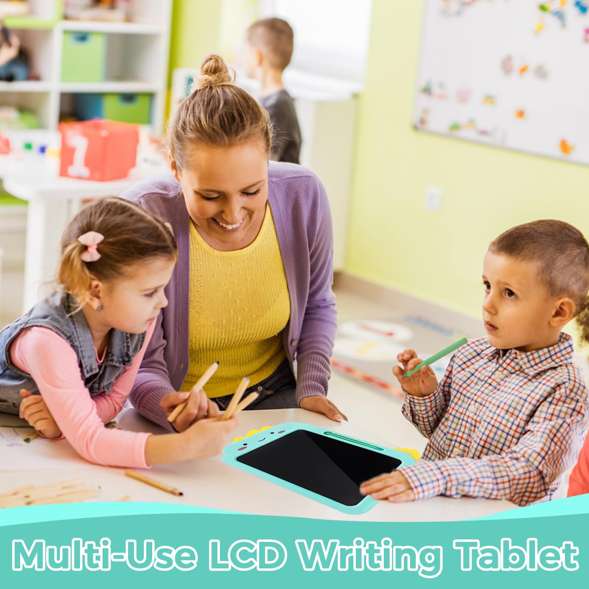 PATPAT LCD Writing Tablet for Kids with One Button Clear 7.8x10.7 in Pad | Green Early Learning Toy