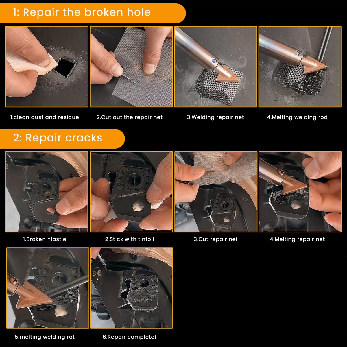 Serplex Plastic Welder for Car Bumper Repair with 70W Rapid Heating and LED Light | Portable Kit