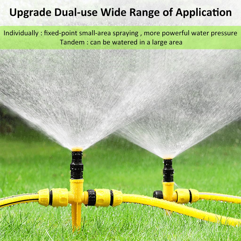 HASTHIP Garden Water Sprinkler for Lawn with 360° Rotating Adjustable Spray | 9PCS ABS Set