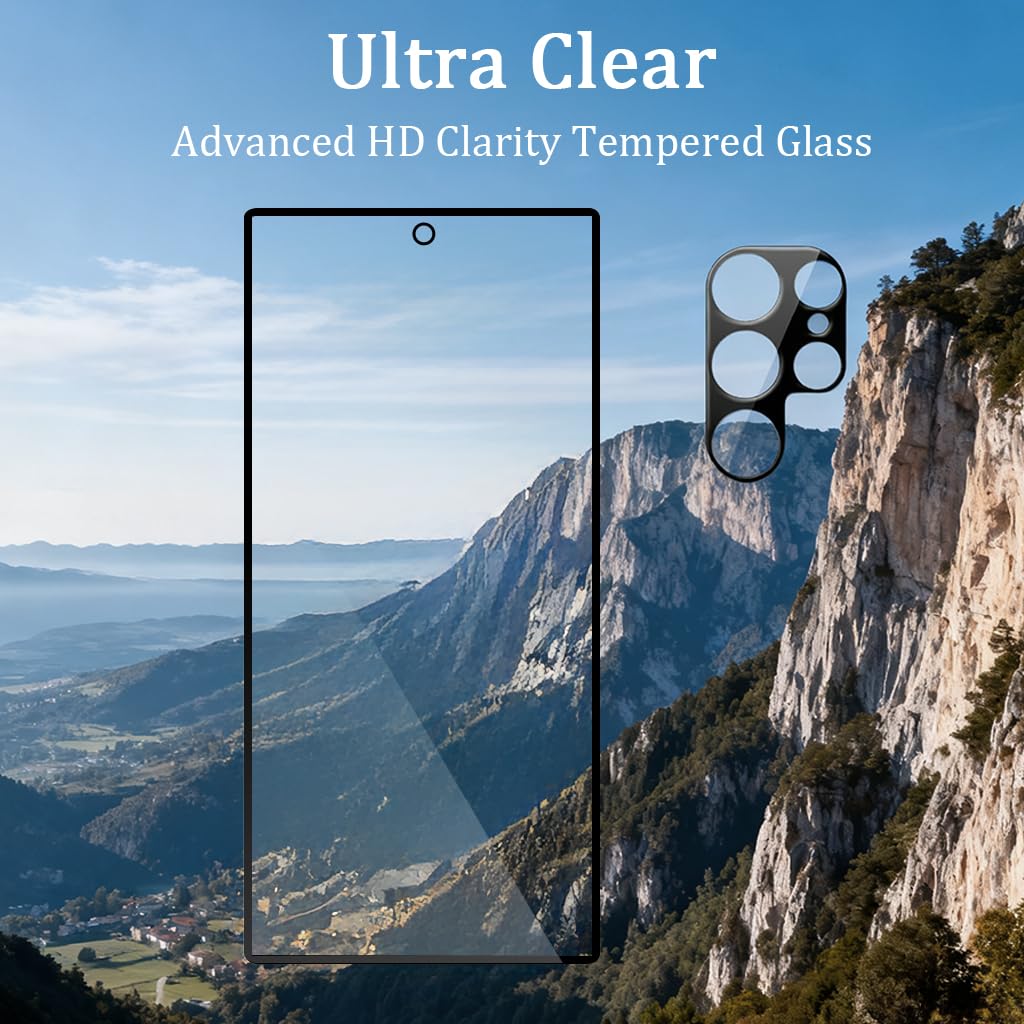 ZORBES Screen Protector for Galaxy S24 Ultra with 9H Tempered Glass & Anti-Glare HD Clarity | Pack of 6