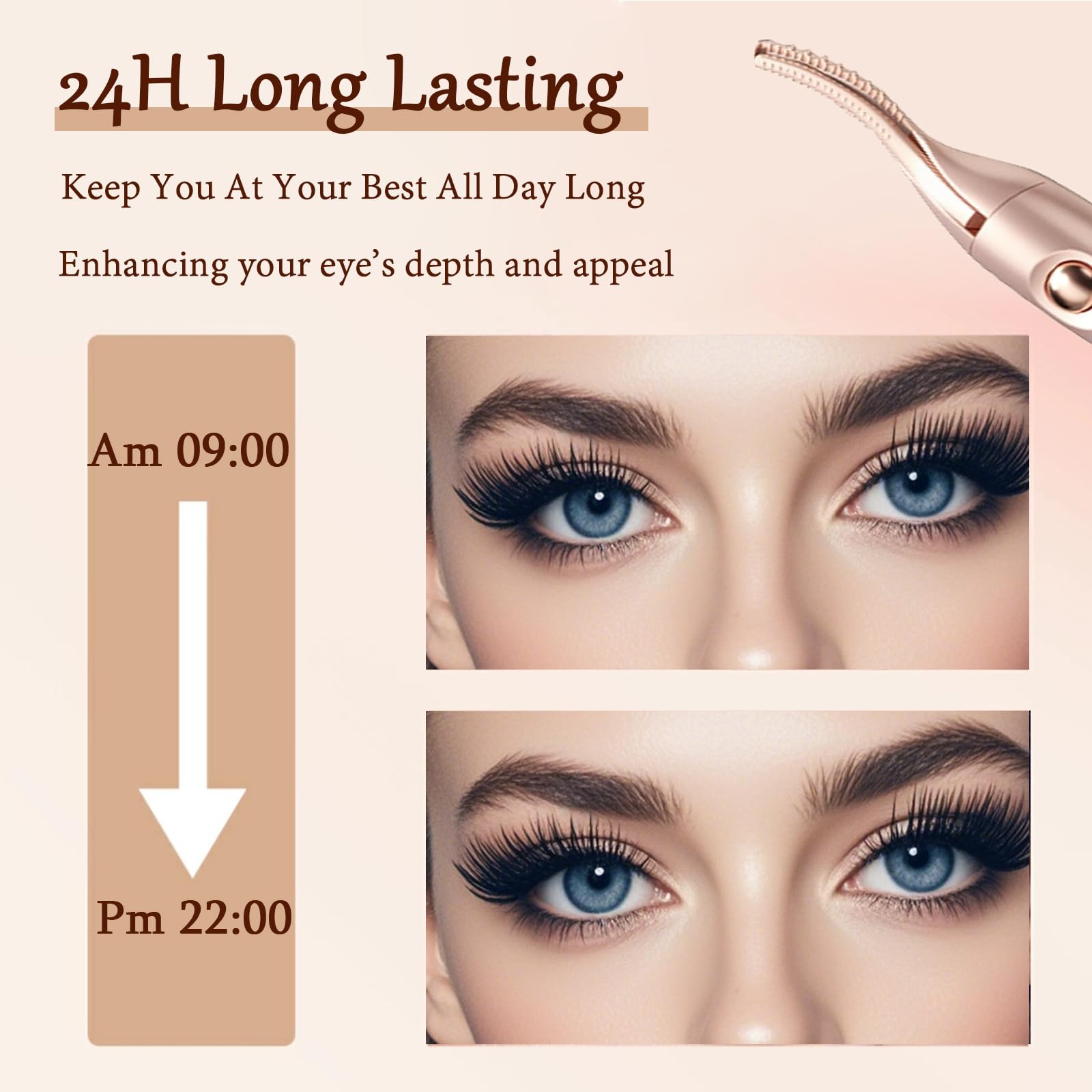 ZIBUYU Heated Eyelash Curler for Lashes and Brows with 2 Temperature Modes | USB Rechargeable