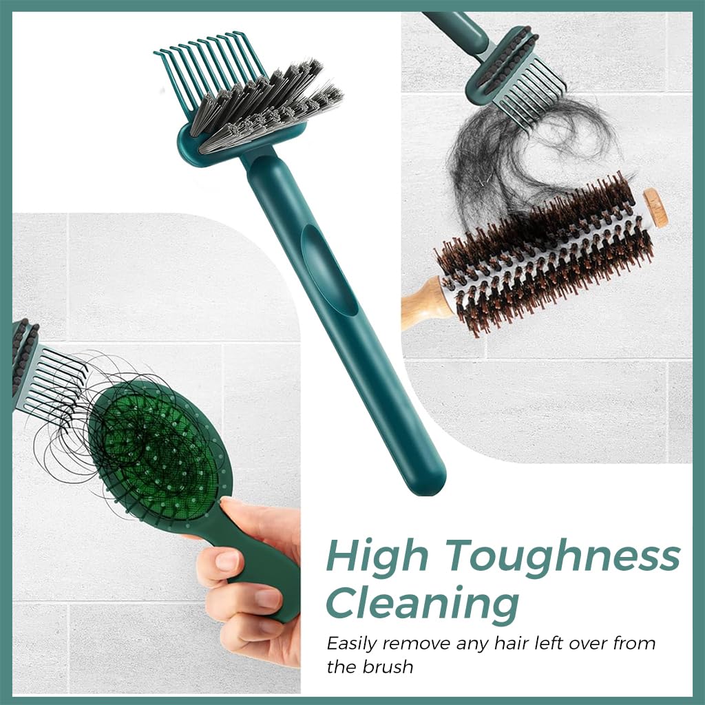 ZIBUYU® Comb Cleaning Brushes Professional Soft Brush for Hair Remover 2-In-1 Design Mini Comb Hair Cleaner Tool, Easy to Use Hair Brush Cleaning Tool, Hair Brush Cleaner for Removing Hair & Dust - 2