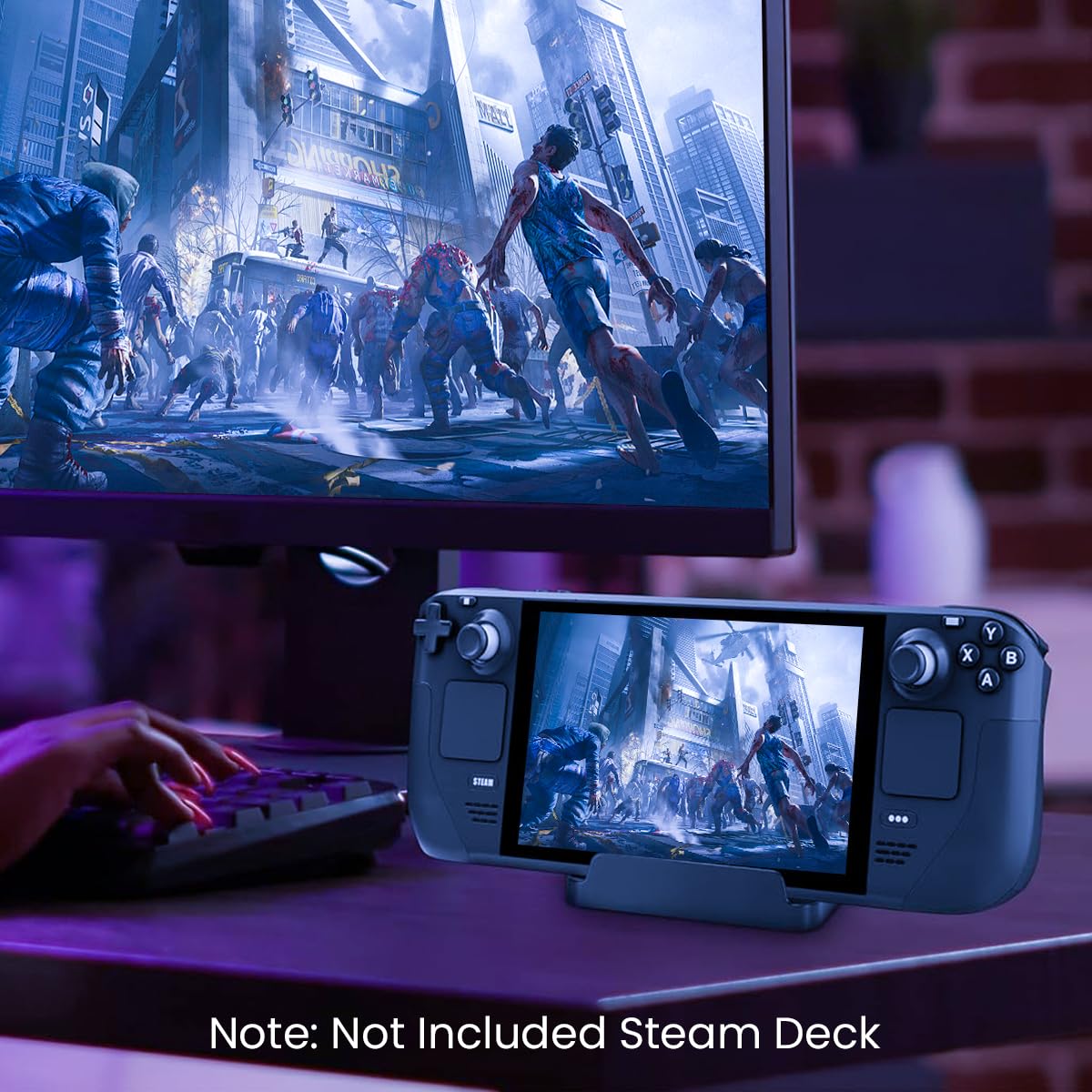 ZORBES Holder for Steam Deck with Anti Slip Base for Rog Ally and Switch | Stable Desk Stand