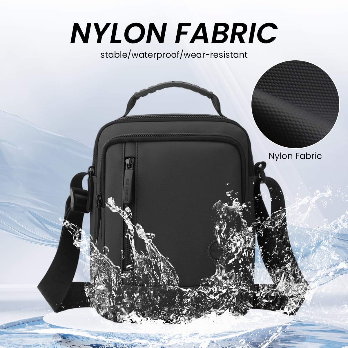 Venzina Sling Bag for Men featuring 20×10×25 cm storage and adjustable strap | Black Nylon