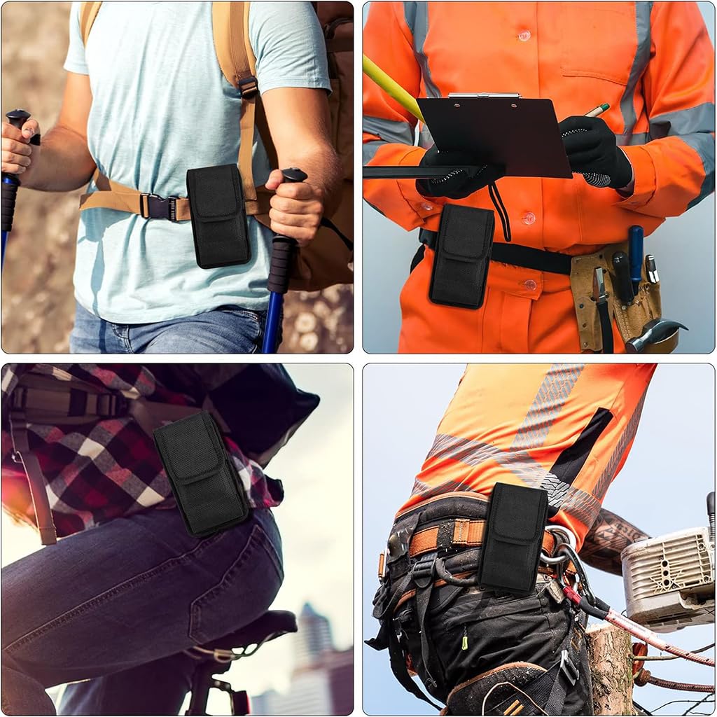 GUSTAVE Mobile Pouch for Men with 4.5–6.5 in Phones featuring Belt Clip and Carabiner | Rugged Nylon Holster