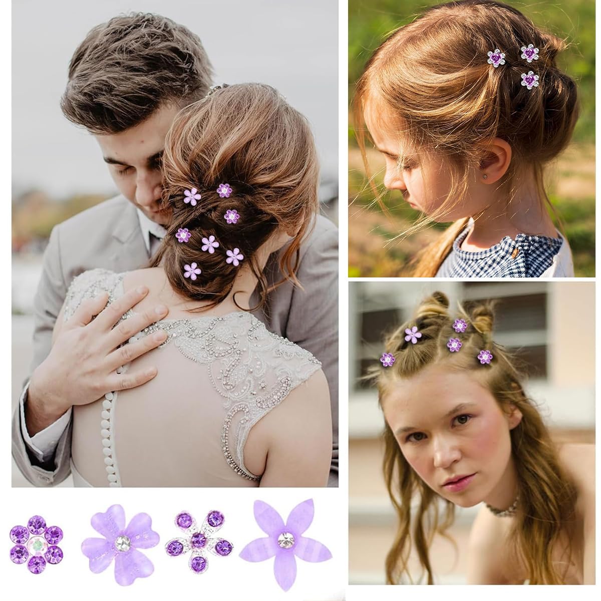 MAYCREATE Small Hair Clips for Weddings with Secure U Pin Design and Rhinestone Pearls | 20Pcs Bridal Accessories