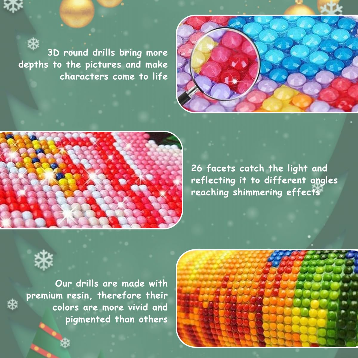 Venzina Diamond Painting Kit for Christmas Tree Wall Decor 12x16in with 5D Gems | Ideal Gift