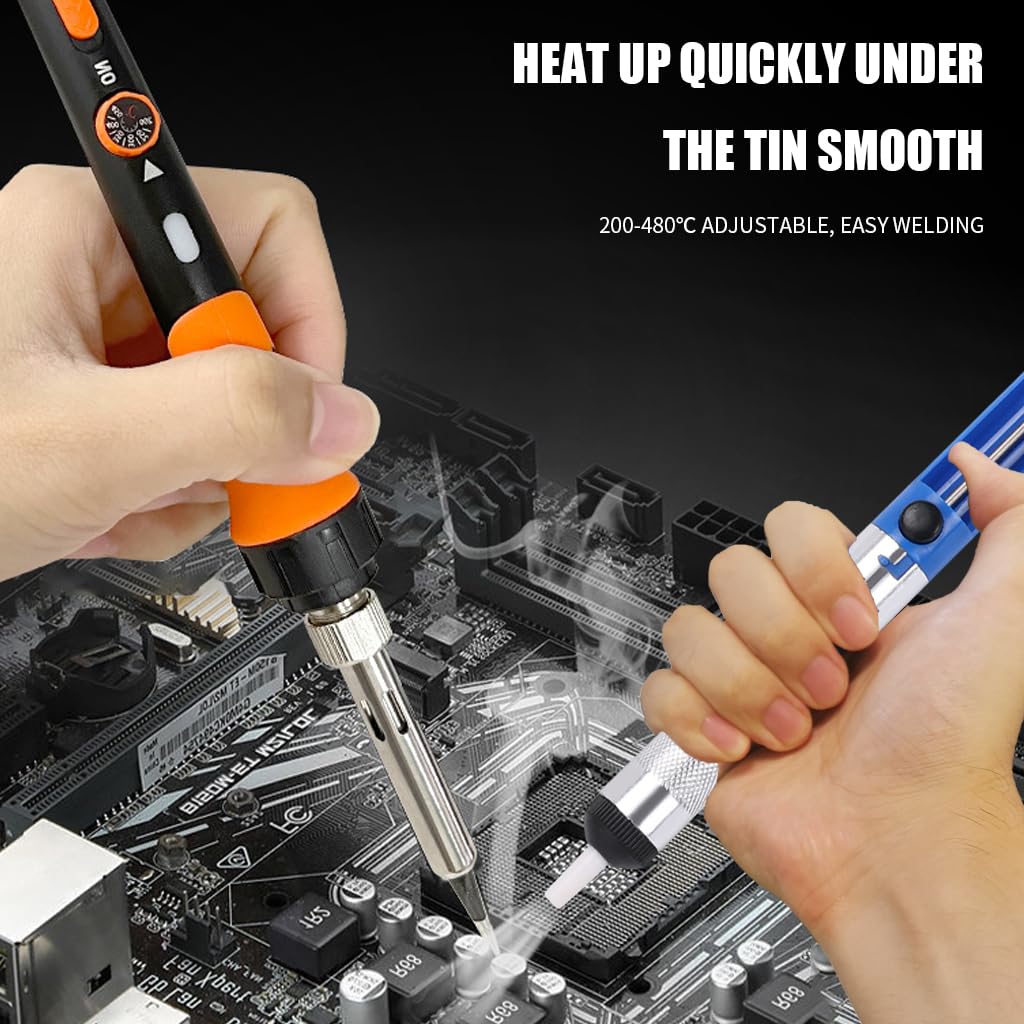 Serplex Soldering Iron Kit for Electronics Repair with 60W Power and Adjustable Temperature | Includes 5 Tips and Accessories