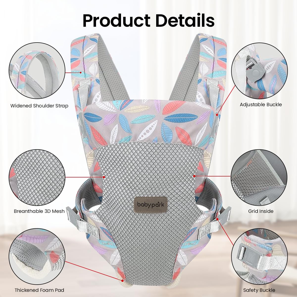 SNOWIE SOFT Baby Carrier for Newborn to Toddler 0–36 Months with 6-Point Adjustment and Breathable Cotton Mesh  

(83 characters)