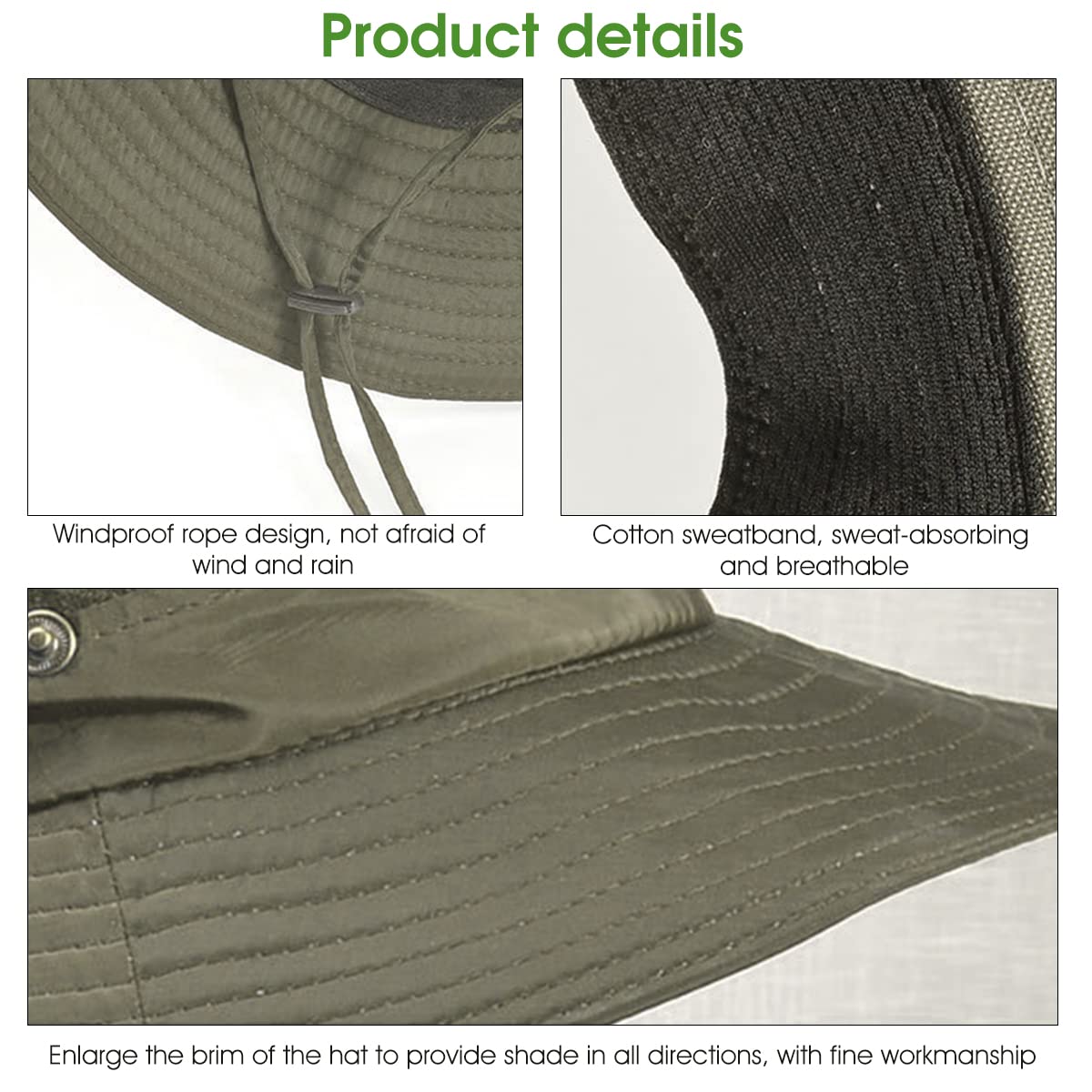 GUSTAVE Mens Sun Hat for Summer Protection with Adjustable Drawstring | 56–60 cm Fit