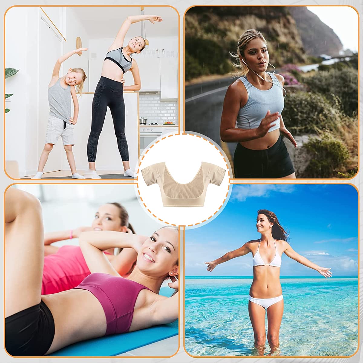 HANNEA Underarm Sweat Vest for Women with Washable Padded Armpit Guard | 2PCS M Size