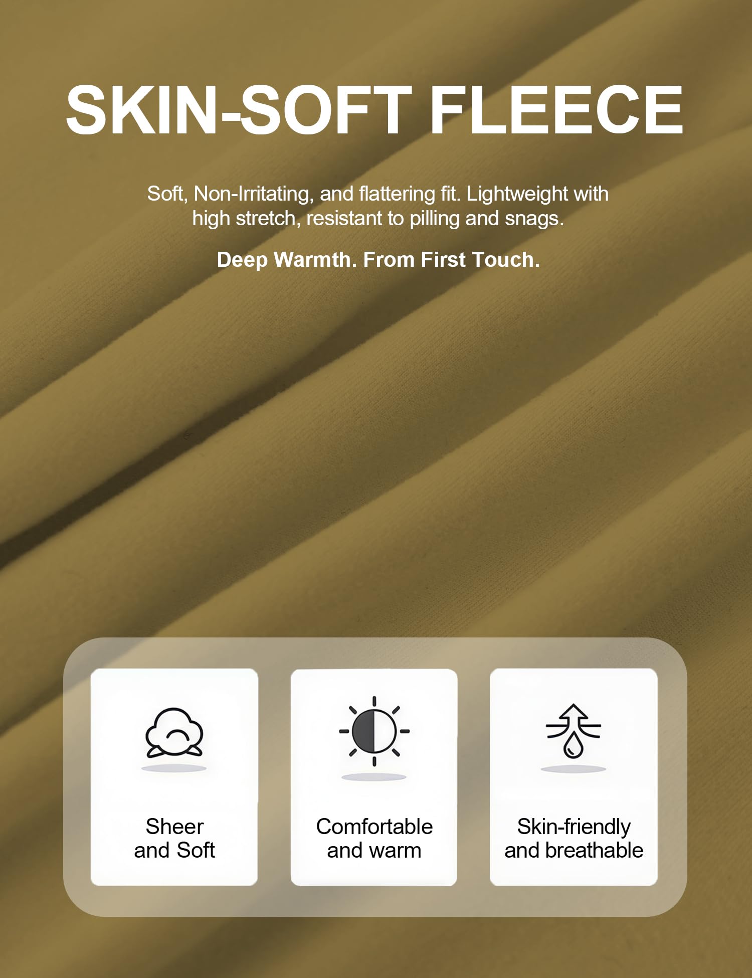 Venzina Women Mock Neck Long Sleeve Top with Soft Stretch Fabric in Mustard Yellow | Slim Fit