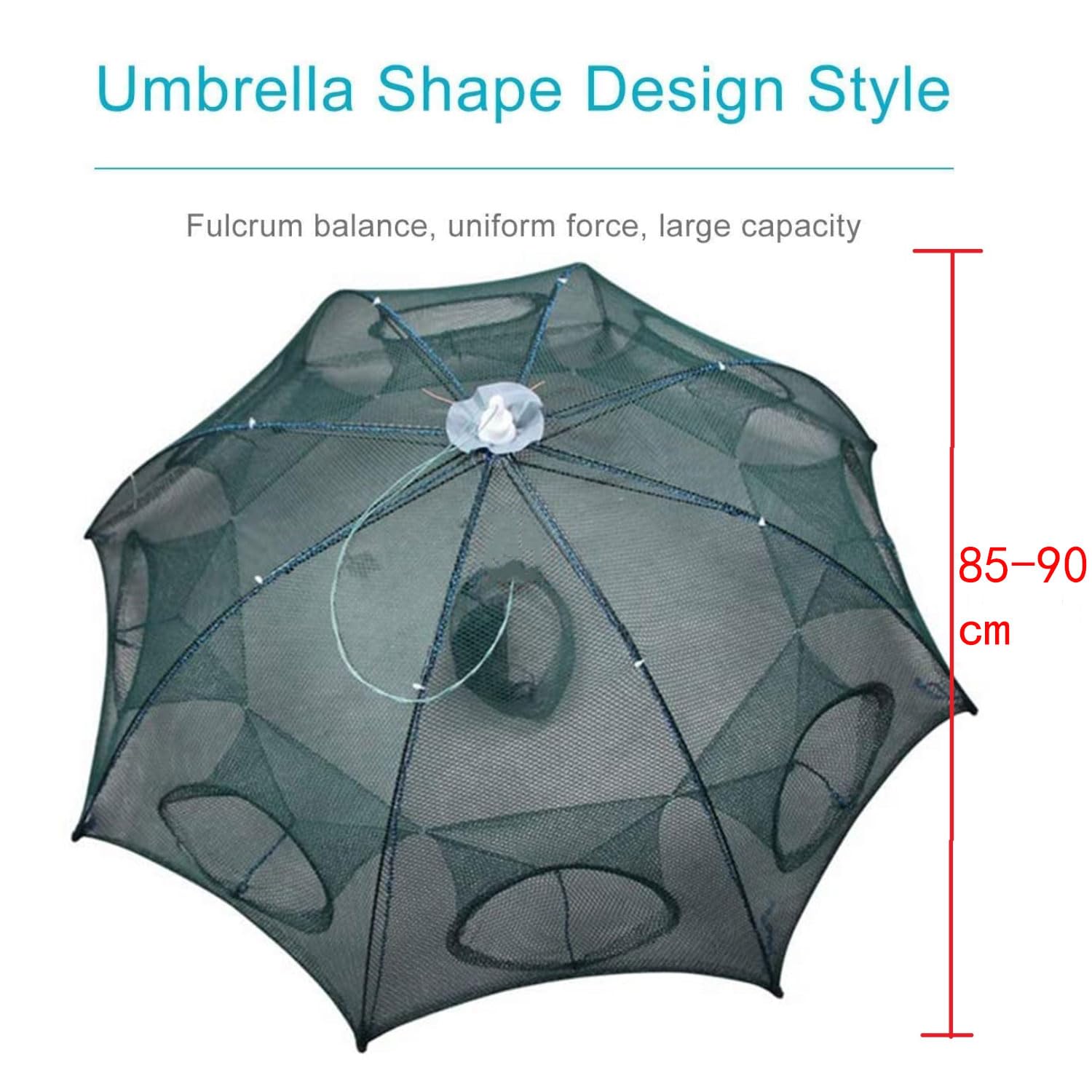 Venzina Fishing Net for Catching Fish and Shrimp featuring 8 Side Bait Design | Nylon Foldable Trap