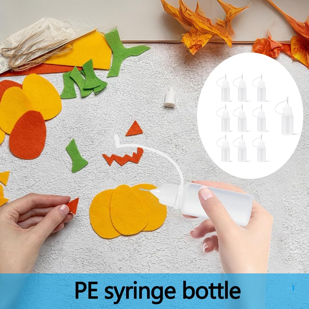 ZIBUYU Precision Needle Tip Glue Applicator Bottle for DIY Crafts featuring Leak Proof 10PC Design | Fine Control for Adhesive and Epoxy