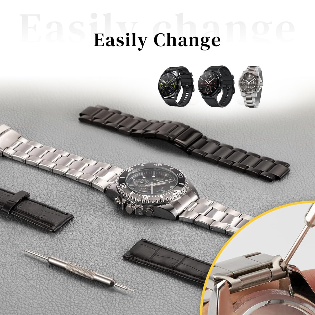 Serplex Watch Repair Kit for Battery Replacement and Strap Adjustment with Stainless Steel Tools & Carrying Case