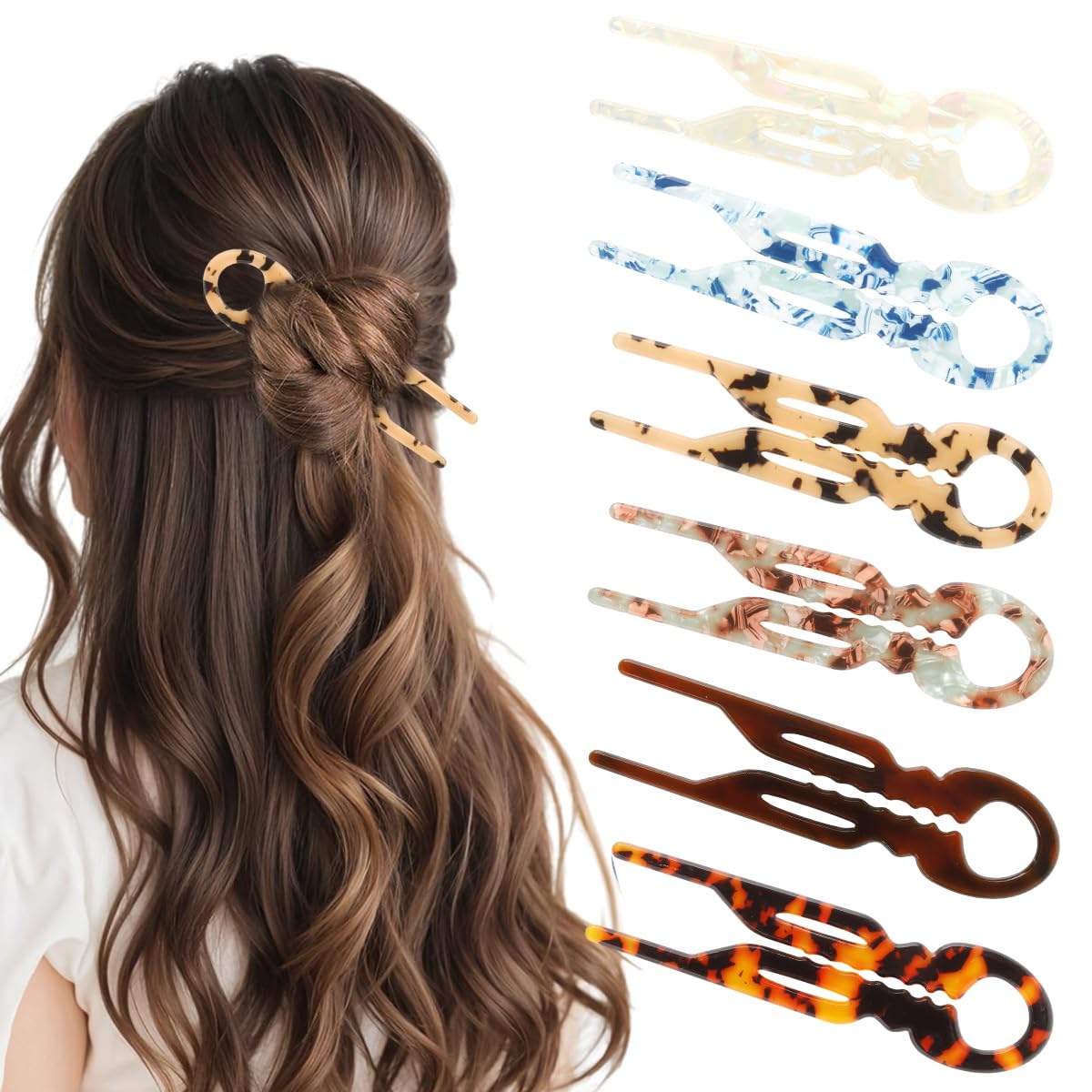 MAYCREATE Hair Pins for Women 6 PCS Set featuring Double Notch Locking Mechanism | for Thin and Thick Hair