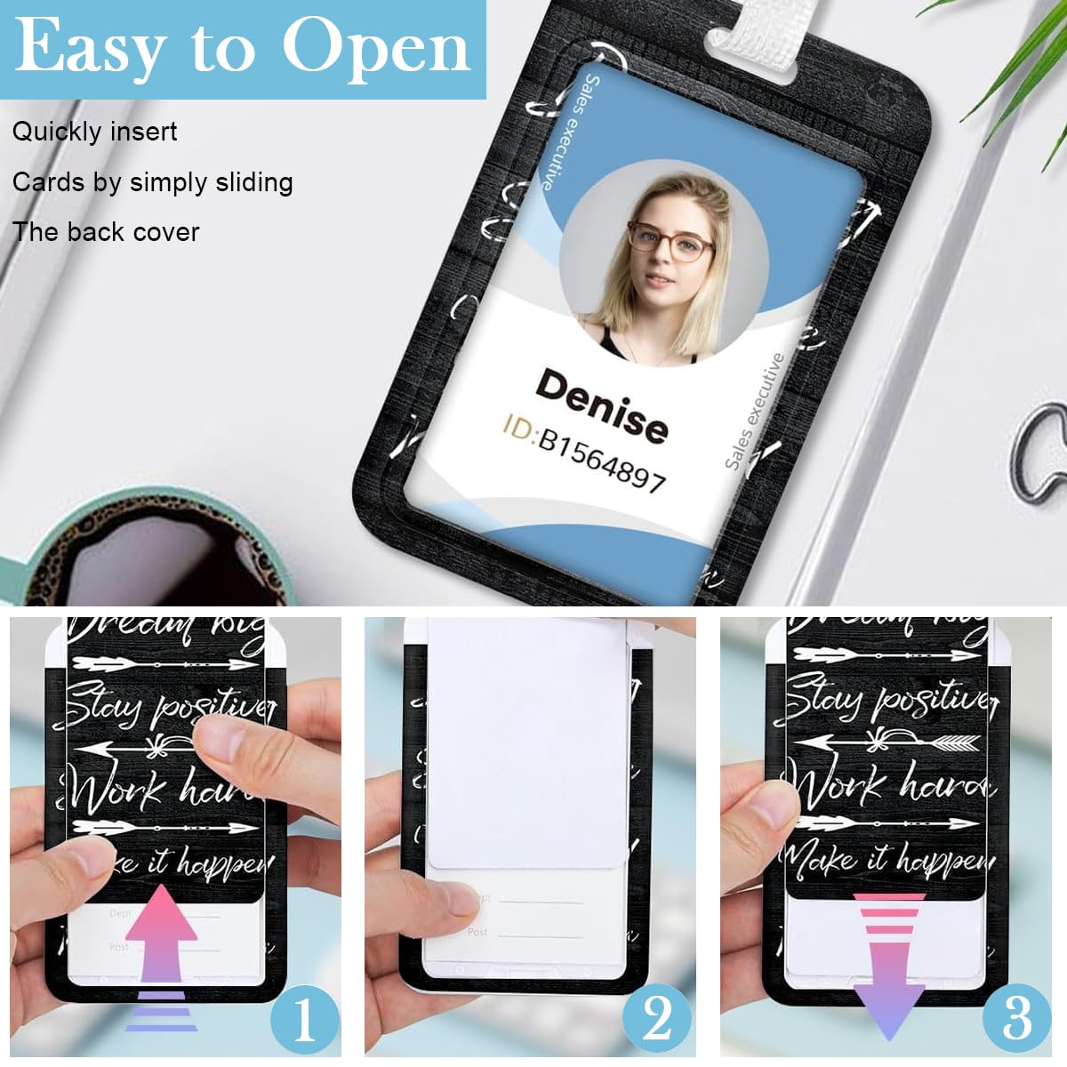 HASTHIP Retractable Badge Holder for ID Cards and Keys with 23 in Reel featuring Quick Carabiner Clip