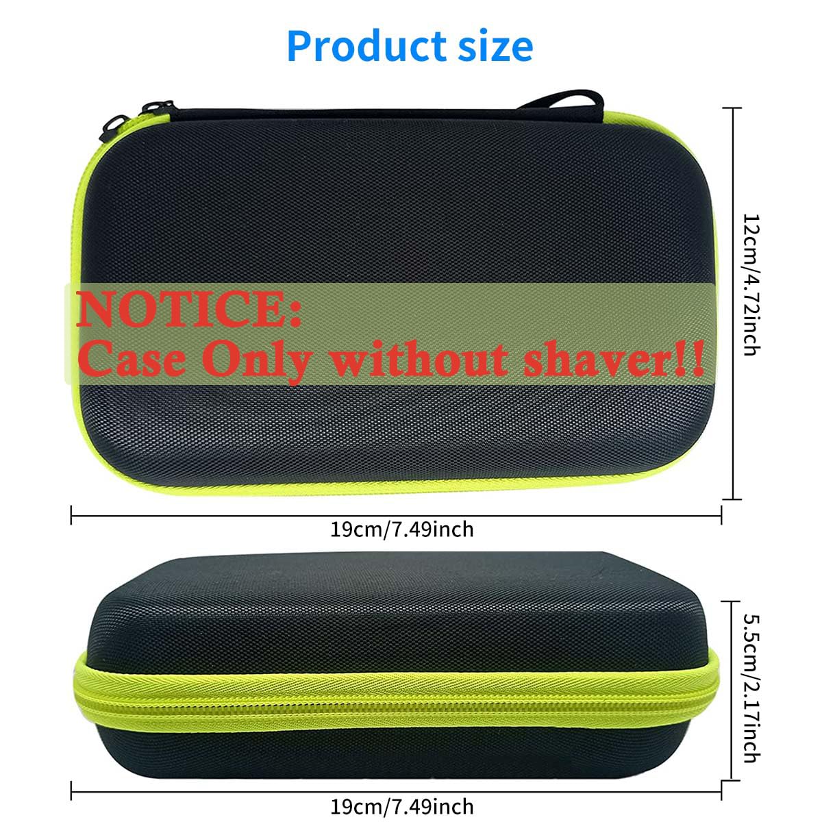 HANNEA Storage Bag for Philips OneBlade QP2520 QP2530 QP2570 with 6 Grooves and EVA Shell | Travel Case 22×12×6 cm