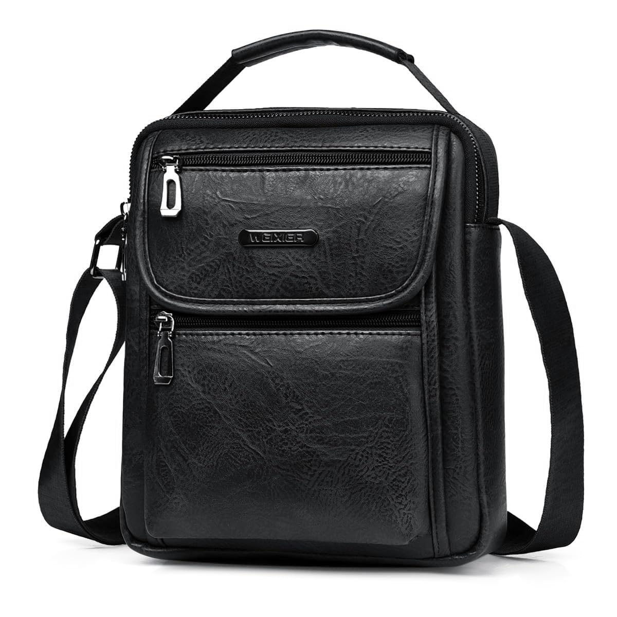GUSTAVE Sling Bag for Travel and Daily Use with 5 Pockets and Adjustable Strap | Waterproof Black 23 x 20 x 7 cm