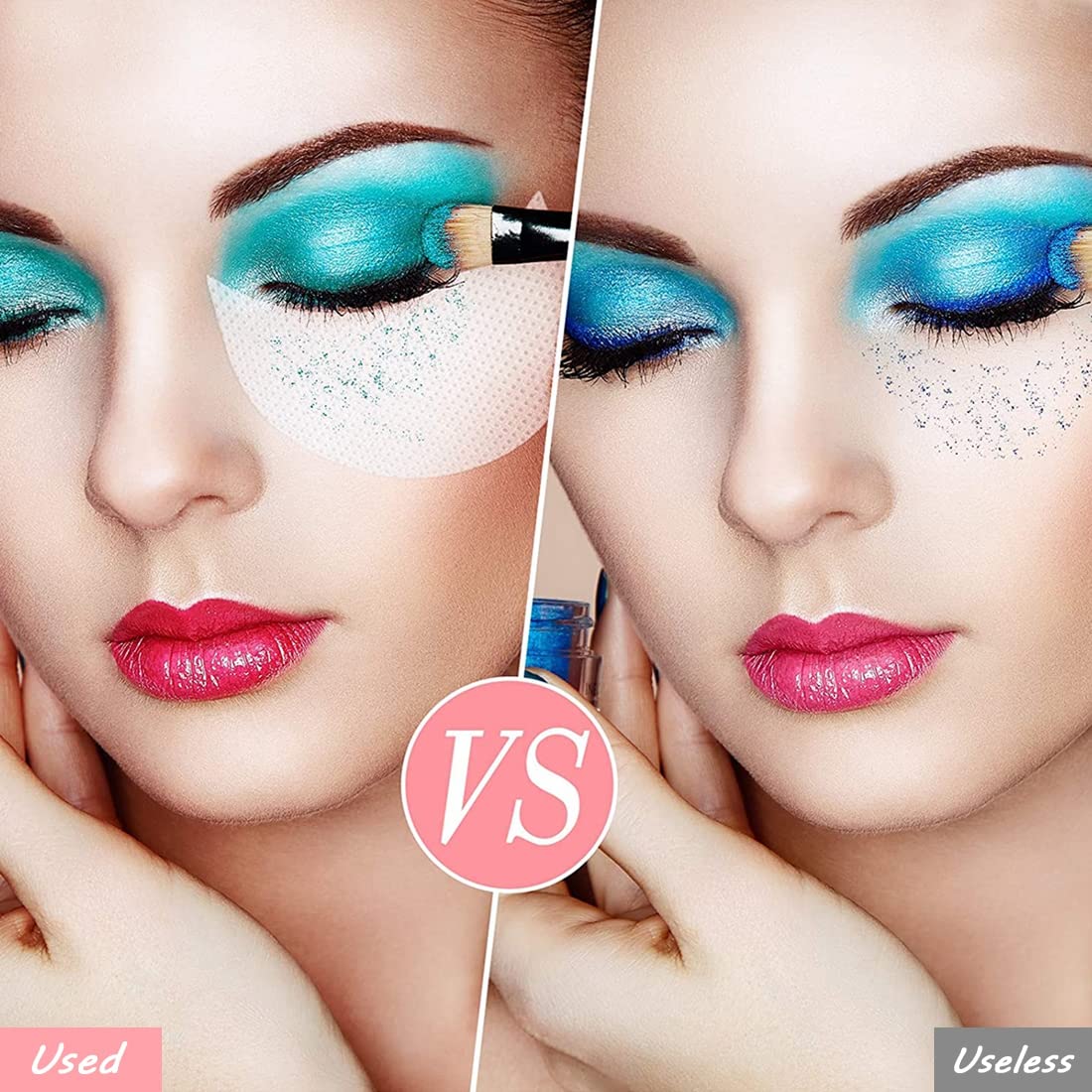 MAYCREATE Eyeshadow Shields for Under Eye Protection with Half Moon Shape 100 Pcs | Lint Free Pads for Makeup and Eyelash Extensions