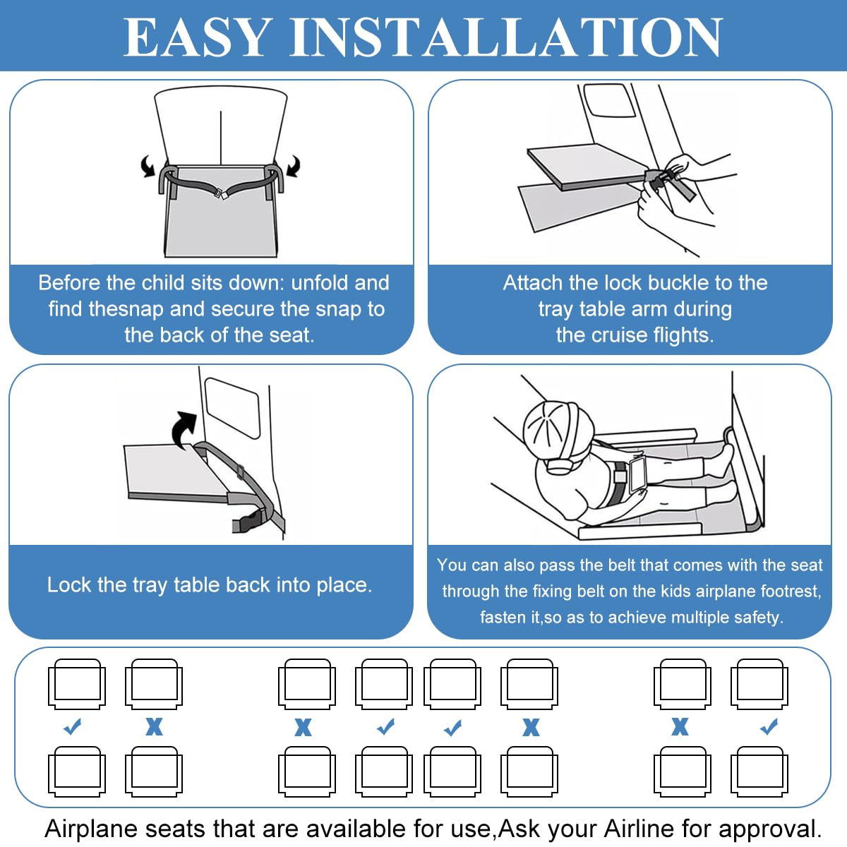 SNOWIE SOFT Toddler Airplane Bed for Travel with Convertible Seat Extender | 30.3×17.3 in Fit