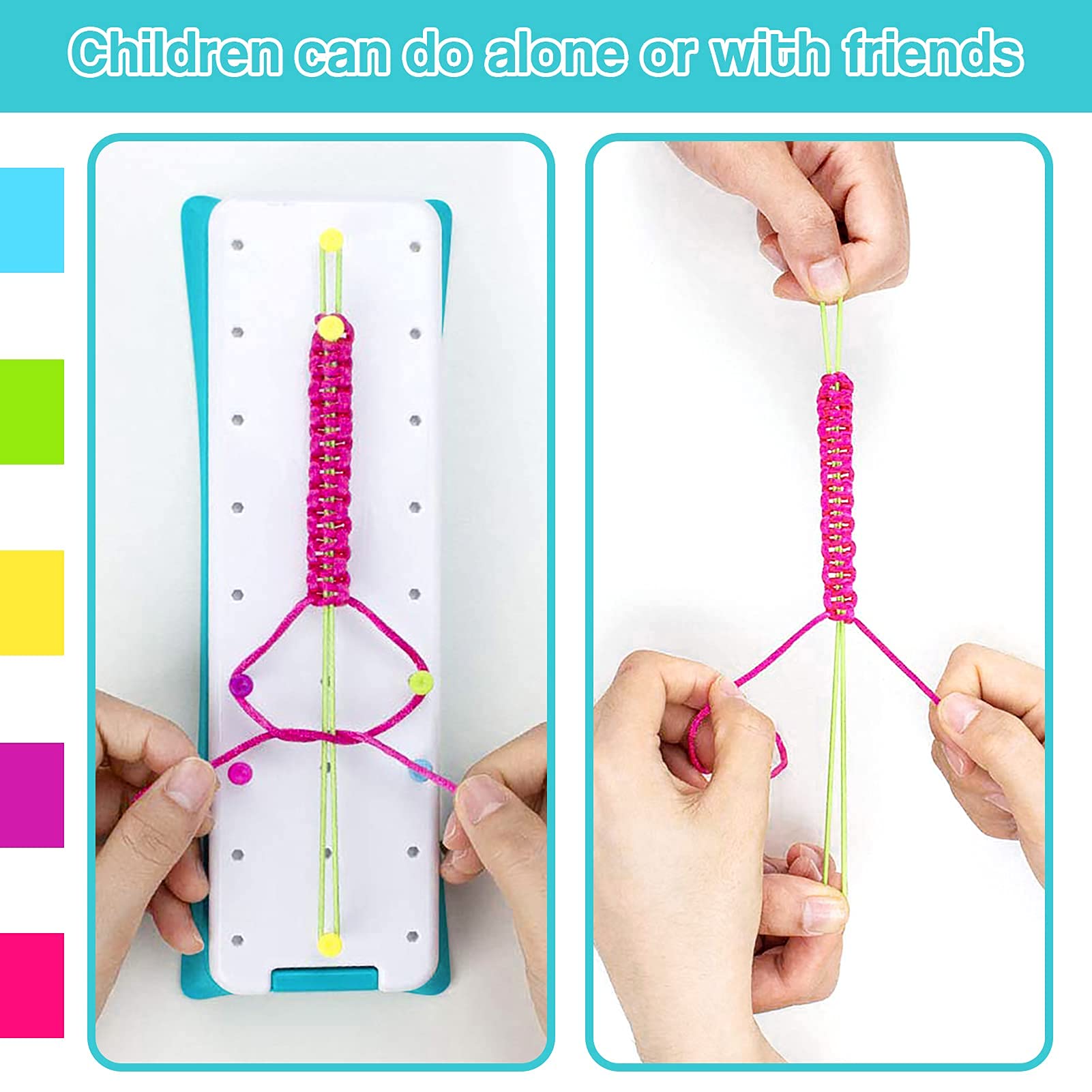 SNOWIE SOFT Friendship Bracelet Making Kit with 57PCS Loom Tool for Girls | DIY 12 Bracelets