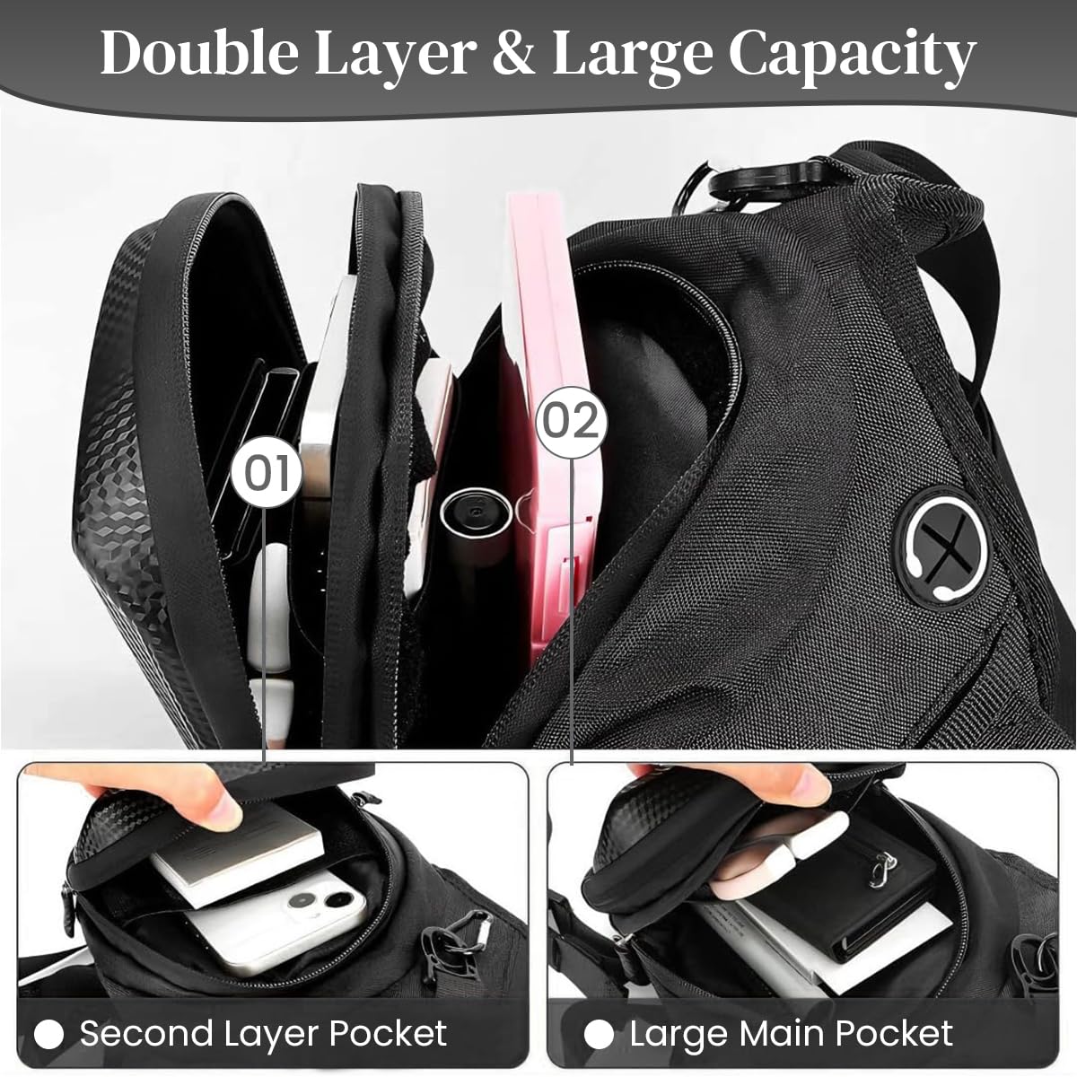 STHIRA Waterproof Bag for Men featuring Hard Shell Double Layer Zipper | Secure Thigh and Waist Storage for Riding and Travel