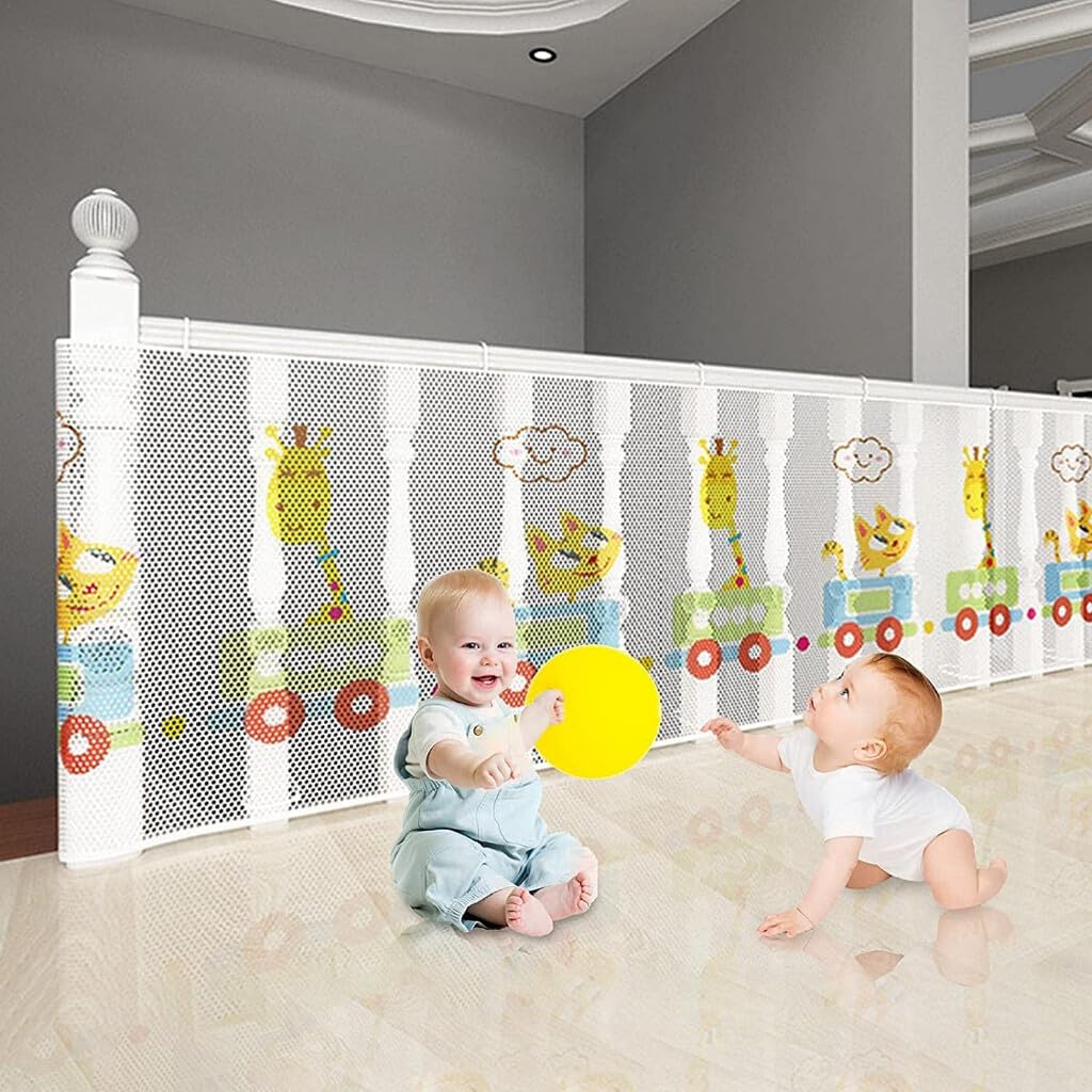 SNOWIE SOFT Baby Safety Net for Stairs and Balcony 118x27 in with Dense Mesh Design | Polyester