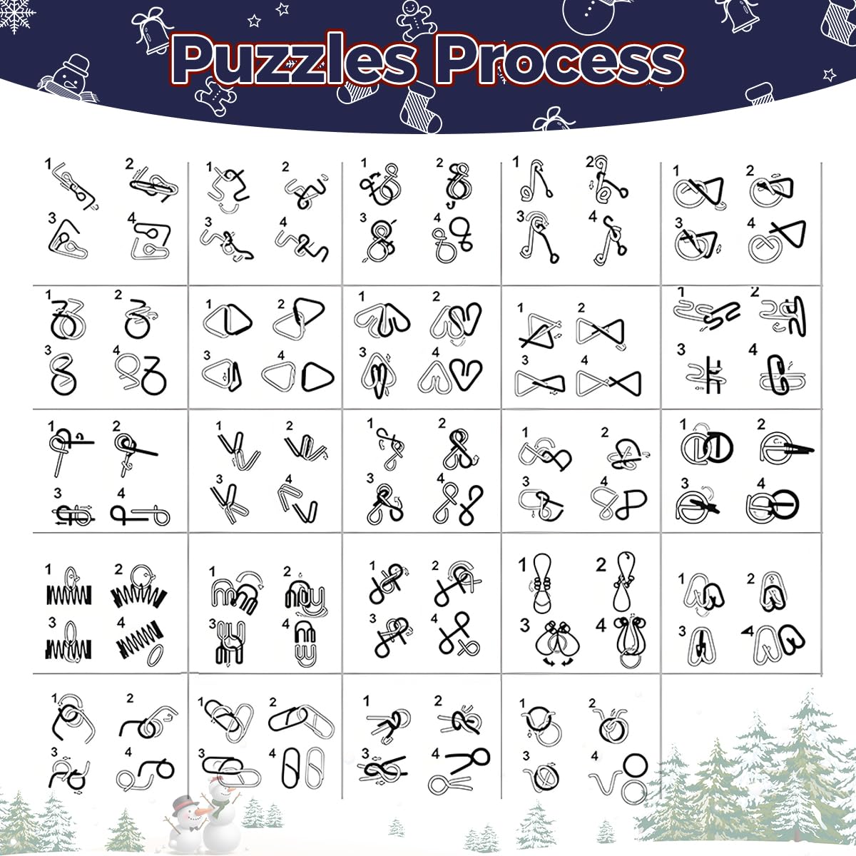 PATPAT Brain Teaser Puzzle Toys Advent Calendar with 24 Unique Games for Kids and Adults | Christmas Blind Box Gift for Logic Training and Stress Relief