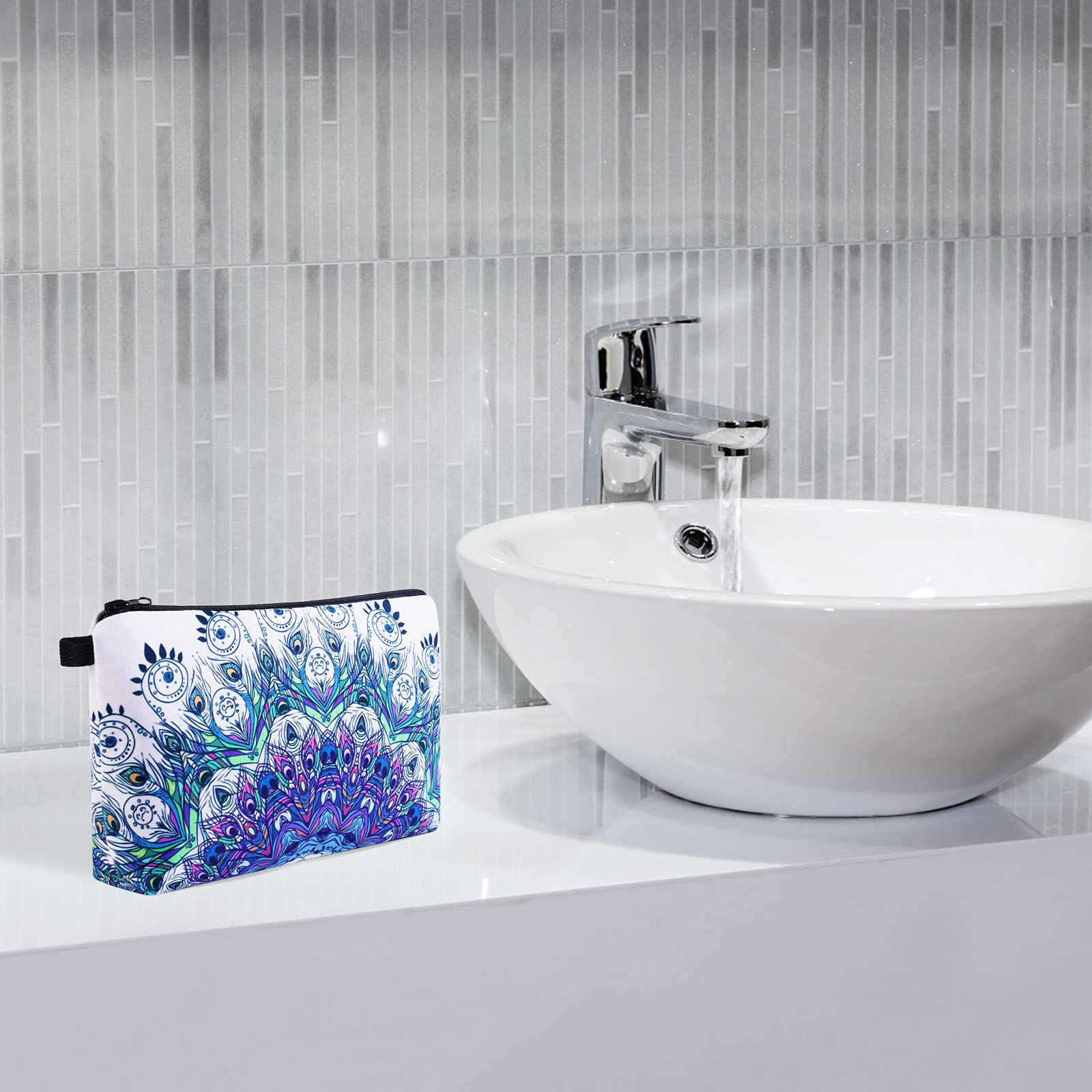 Venzina Travel Makeup Bag for Women with Large 7.08×5.35 in Capacity and Polyester Fabric | Portable Cosmetic Organizer for Toiletries