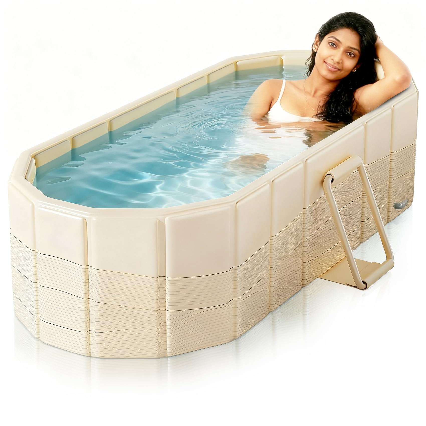 HANNEA Bath Tub for Adult for Hot and Cold Therapy featuring Folding Design and 1.5 m Size | Multilayer PVC with Drainage Pipe