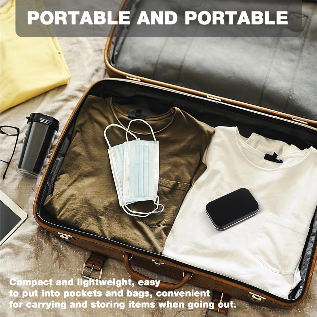 HASTHIP Small Metal Tin Boxes for Crafts and Travel featuring Secure Lids 9.5x6x2.2cm | Reusable Storage Containers