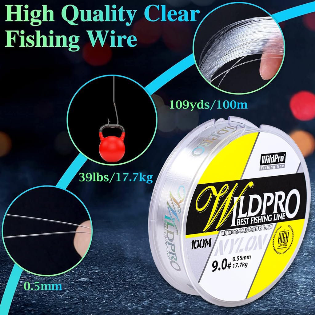 Proberos Fishing Line for Freshwater and Saltwater with 0.5mm Nylon Build | 109yd 39lb Strength