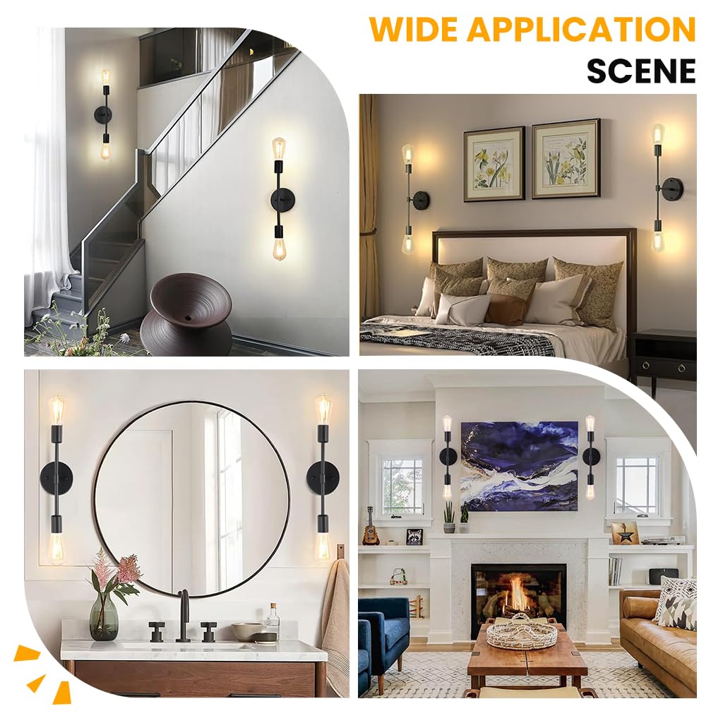 ELEPHANTBOAT Wall Light for Home Decorative Use with 13.4 in Dual Head Metal Design | Hallway & Bedroom Fixtures