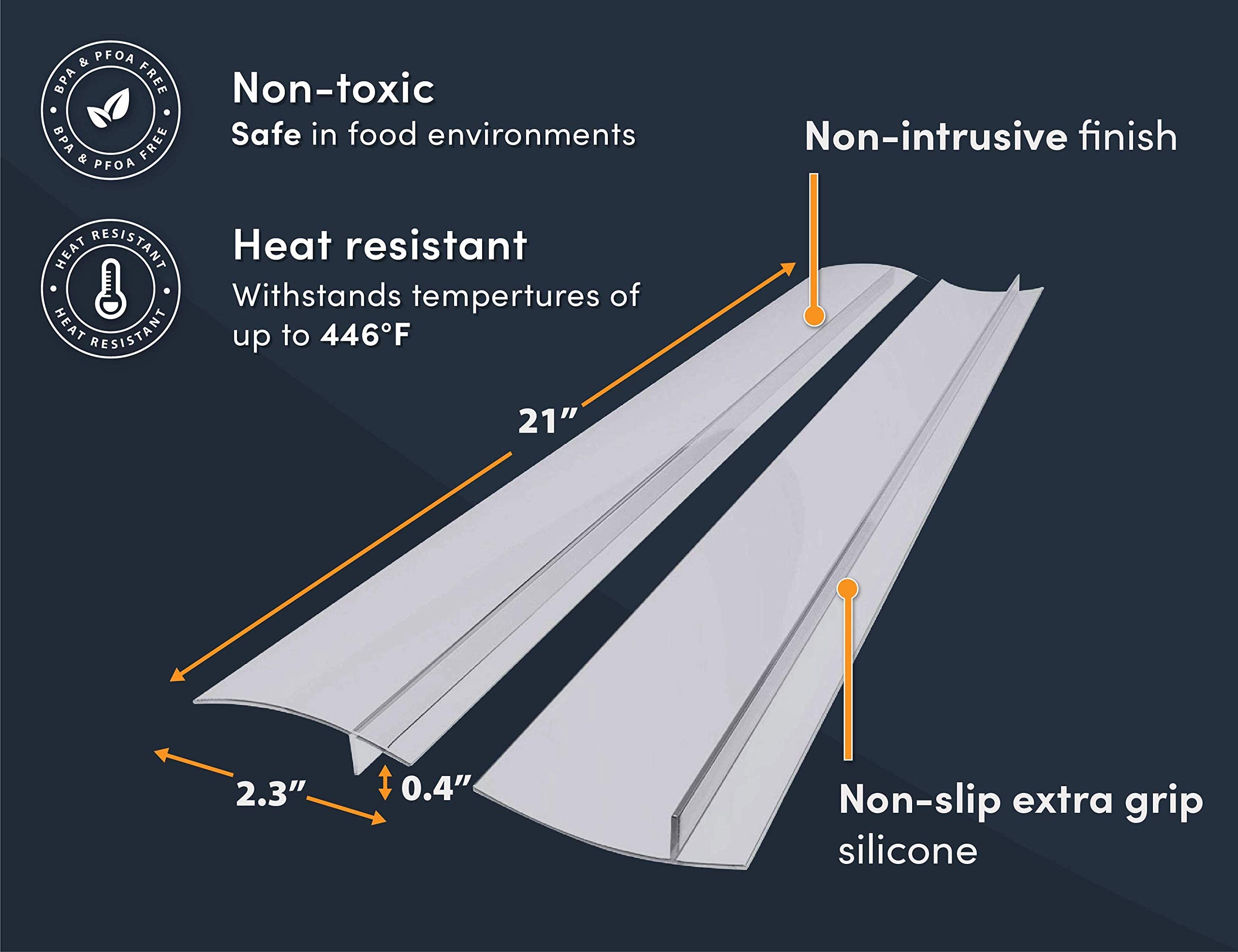 ZIBUYU Silicone Stove Gap Covers for Kitchen Counters with Insert Sheet | 21 in Heat Resistant White Filler