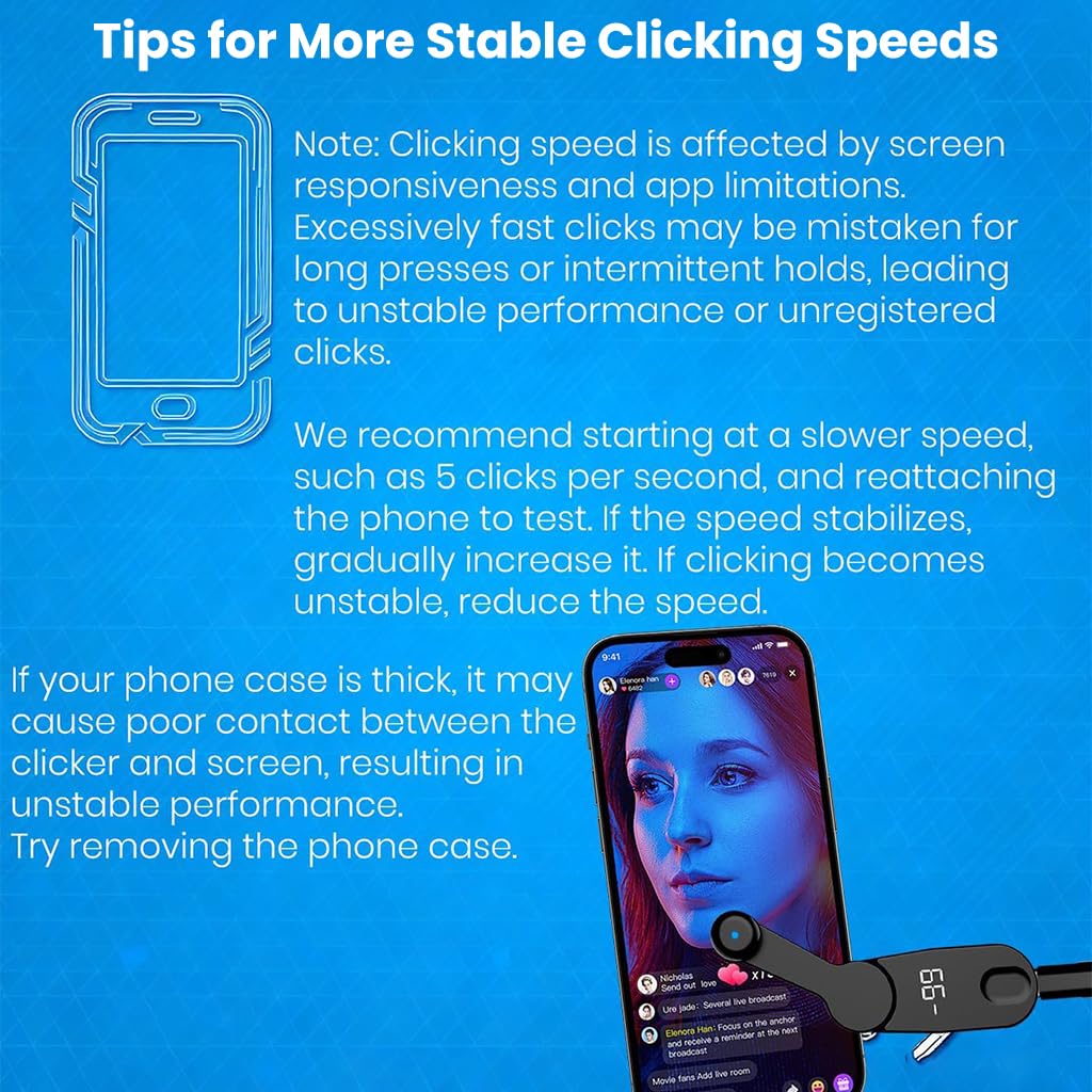 ZORBES USB Wired Auto Clicker for Phone and Tablet with 198 Speed Levels | Plug and Go Controller