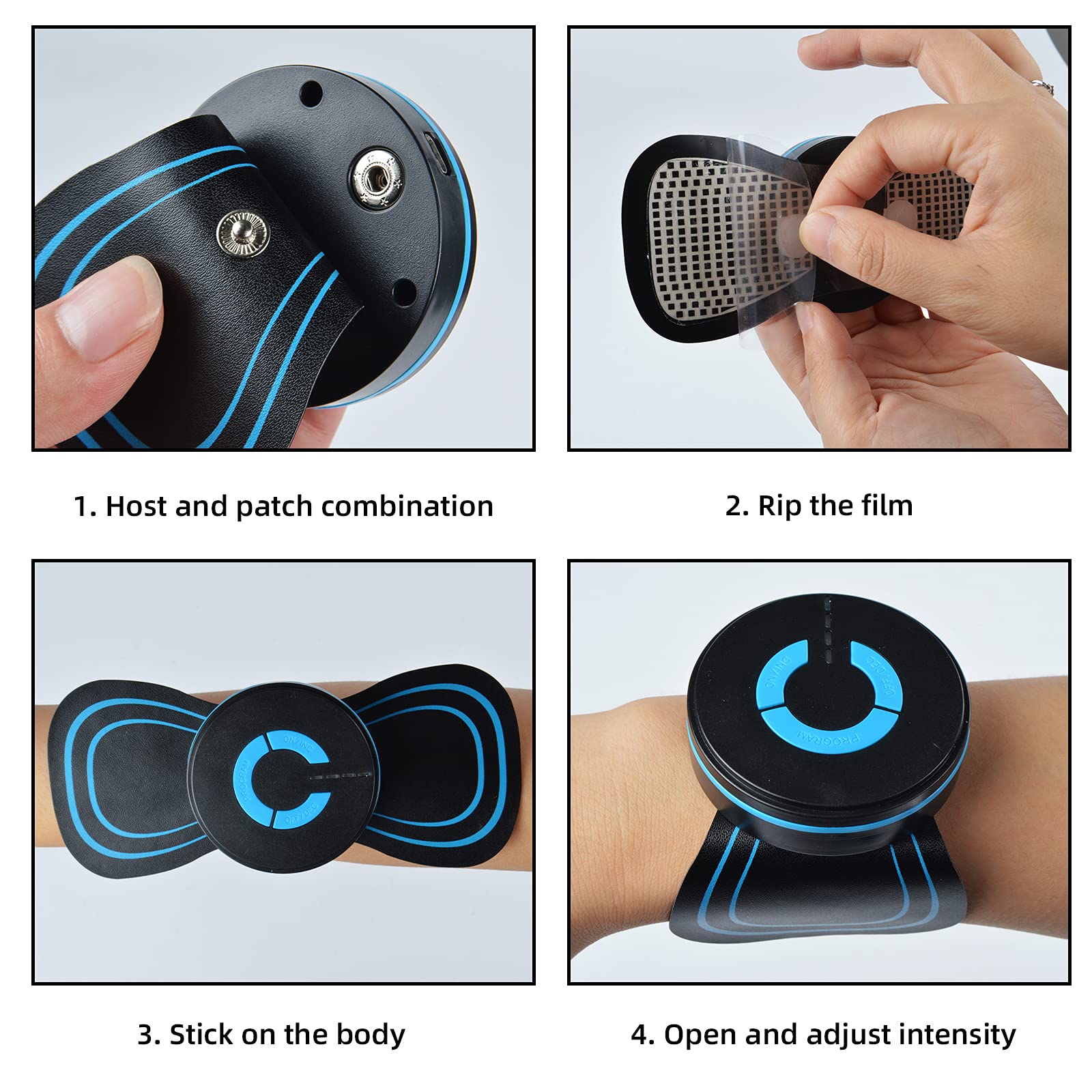 ELEPHANTBOAT Electric Massager for Whole Body with 6 Modes and 10 Strengths | Portable Relaxation Patch for Neck and Back